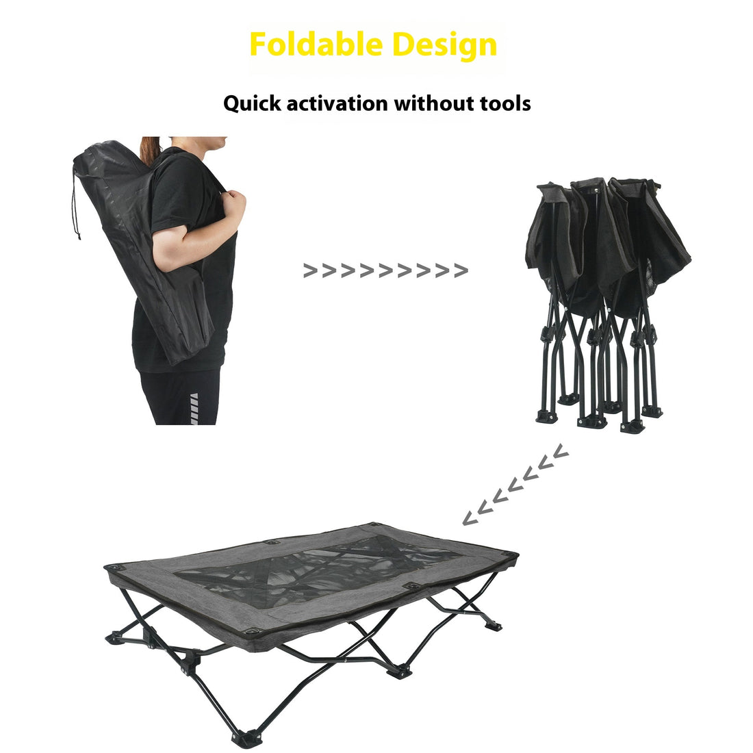 Double Layer Fabric Large Foldable Dog Bed