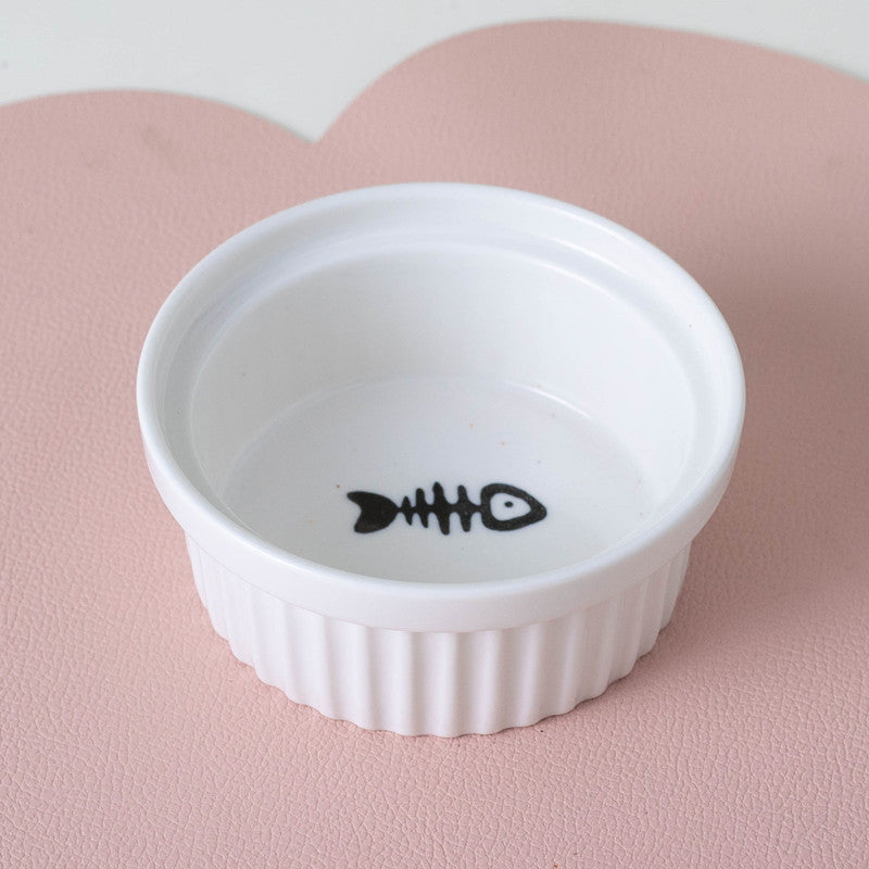 Tall Ceramic Double Pet Feeding Water Bowl Stand