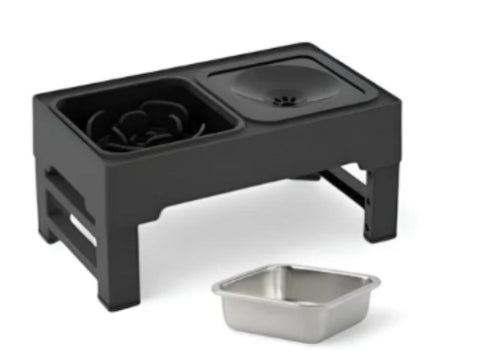 Adjustable Height Double Stainless Steel Elevated Pet Feeder