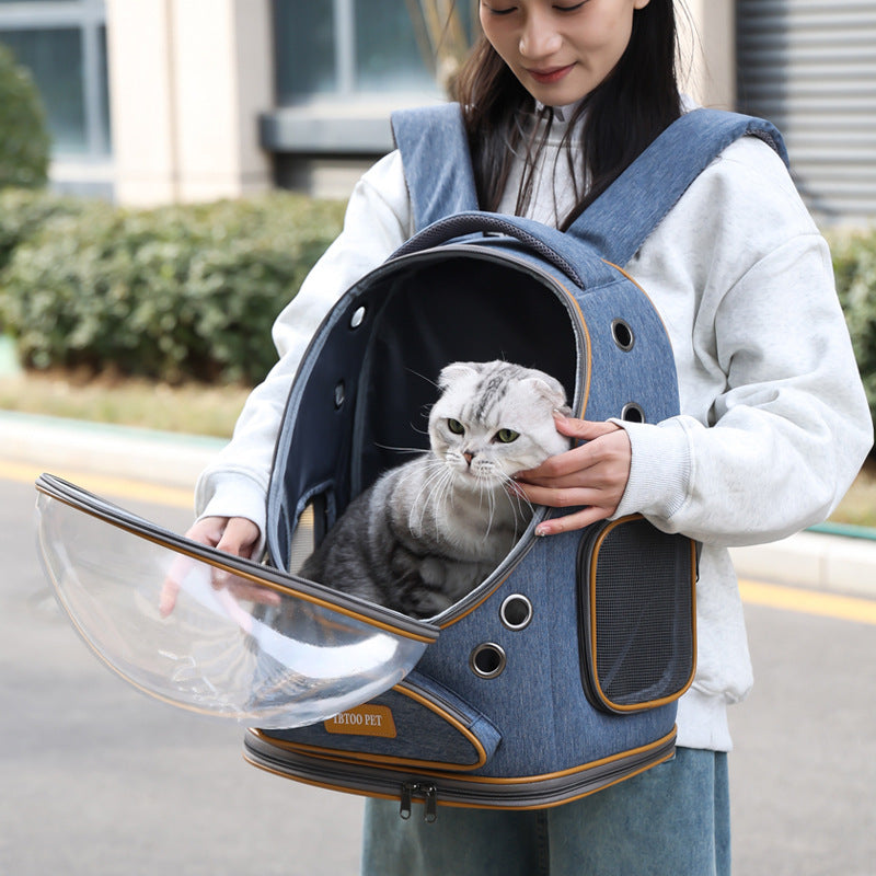 Transparent Large Capacity Portable Pet Backpack Carrier Bag