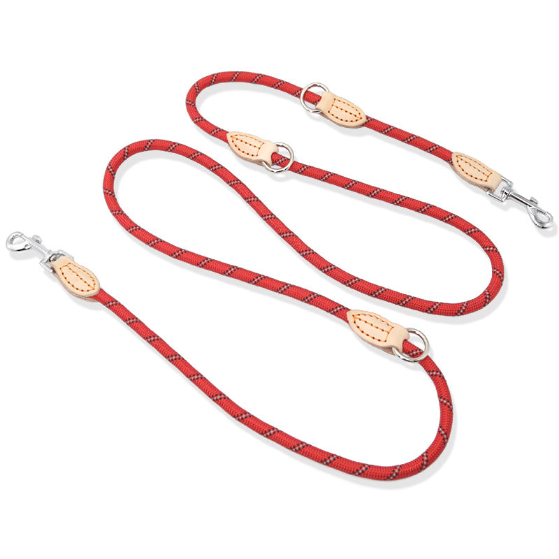 Multifunctional Hook And Chain Pet Leather Rope Leash