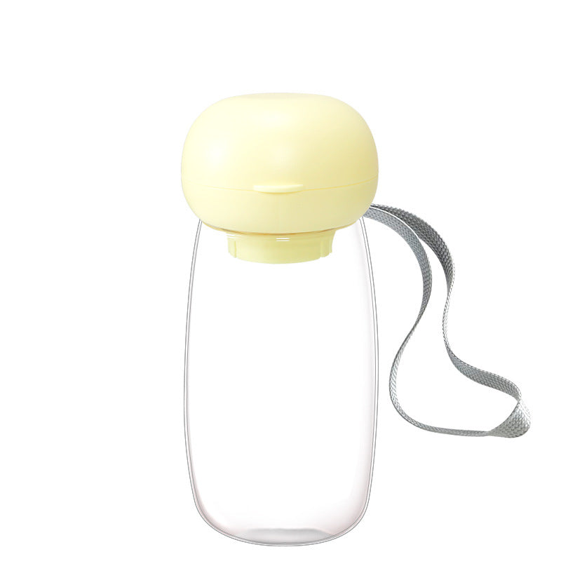 Portable Pet Water Bottle With Bowl And Lanyard Travel Cup