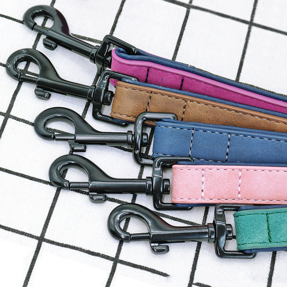 Pull Resistant Leather Pet Leash For Walking Control