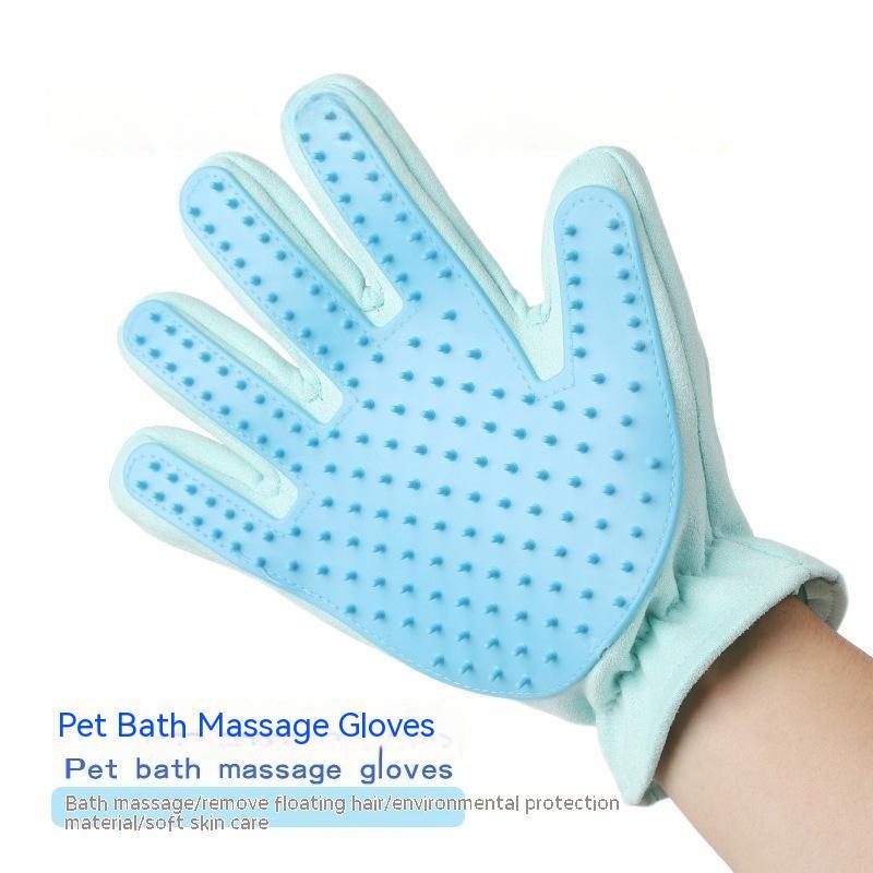 Pet Bathing Gloves Five Finger Massage Hair Removal Cleaning Mitt