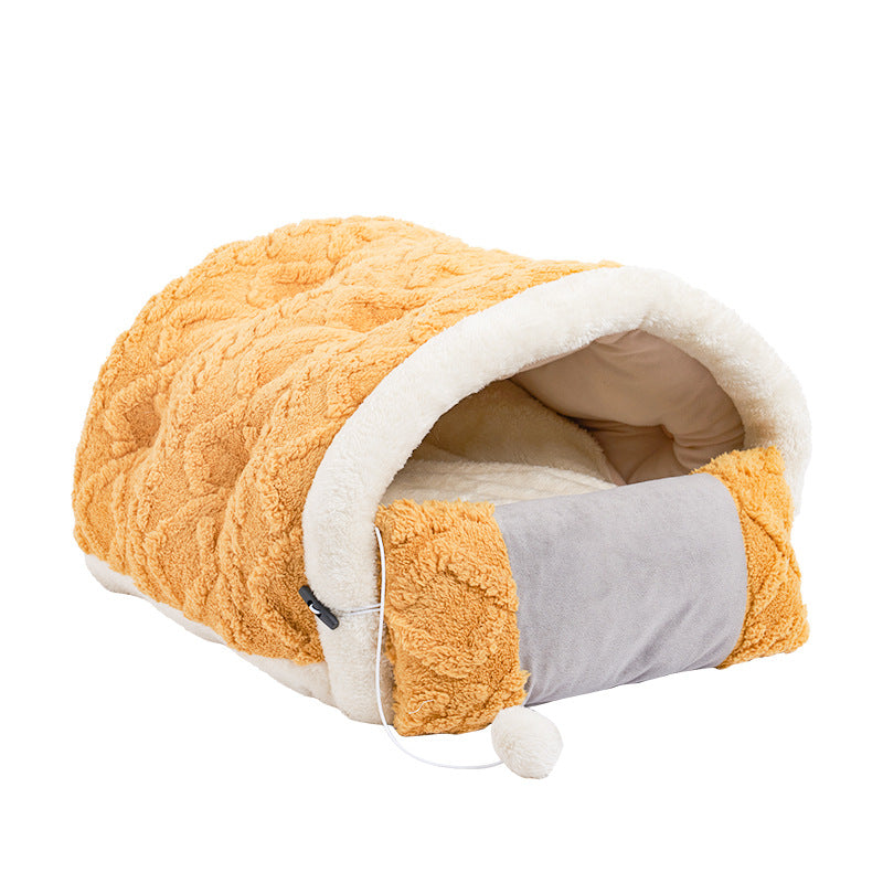 Arctic Velvet Pet Cave Nest Bed With Pillow And Pad