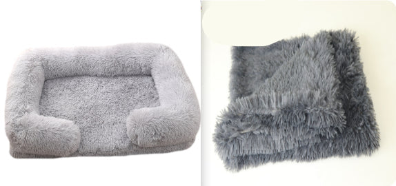 Plush Round Winter Pet Bed Soft Donut Nest