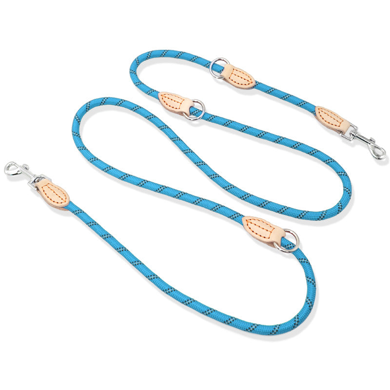 Multifunctional Hook And Chain Pet Leather Rope Leash