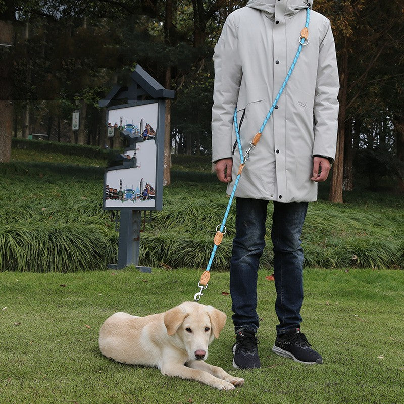 Multifunctional Hook And Chain Pet Leather Rope Leash