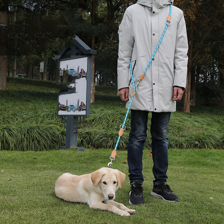 Multifunctional Hook And Chain Pet Leather Rope Leash
