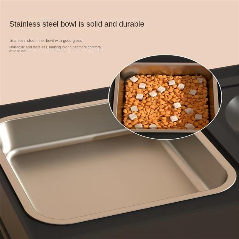 Adjustable Height Double Stainless Steel Elevated Pet Feeder