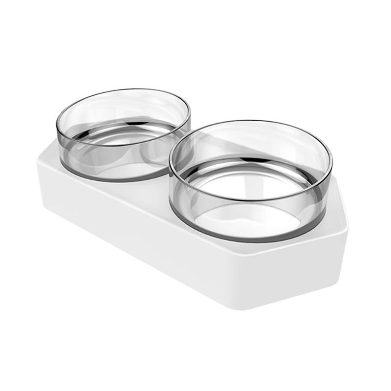 Ceramic Double Pet Feeding Bowl With Cervical Support Stand