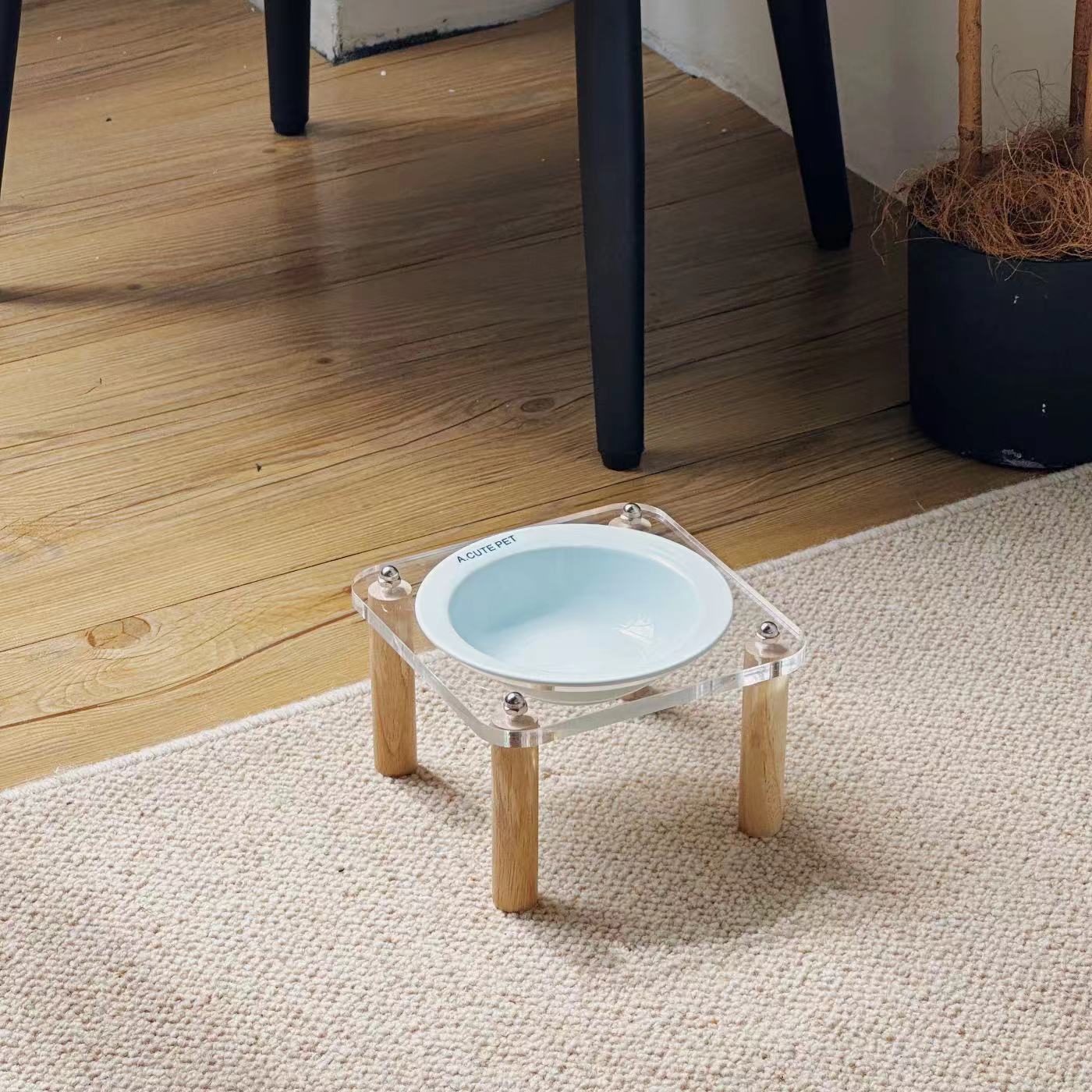Anti Tumble Elevated Ceramic Double Pet Feeding Bowl