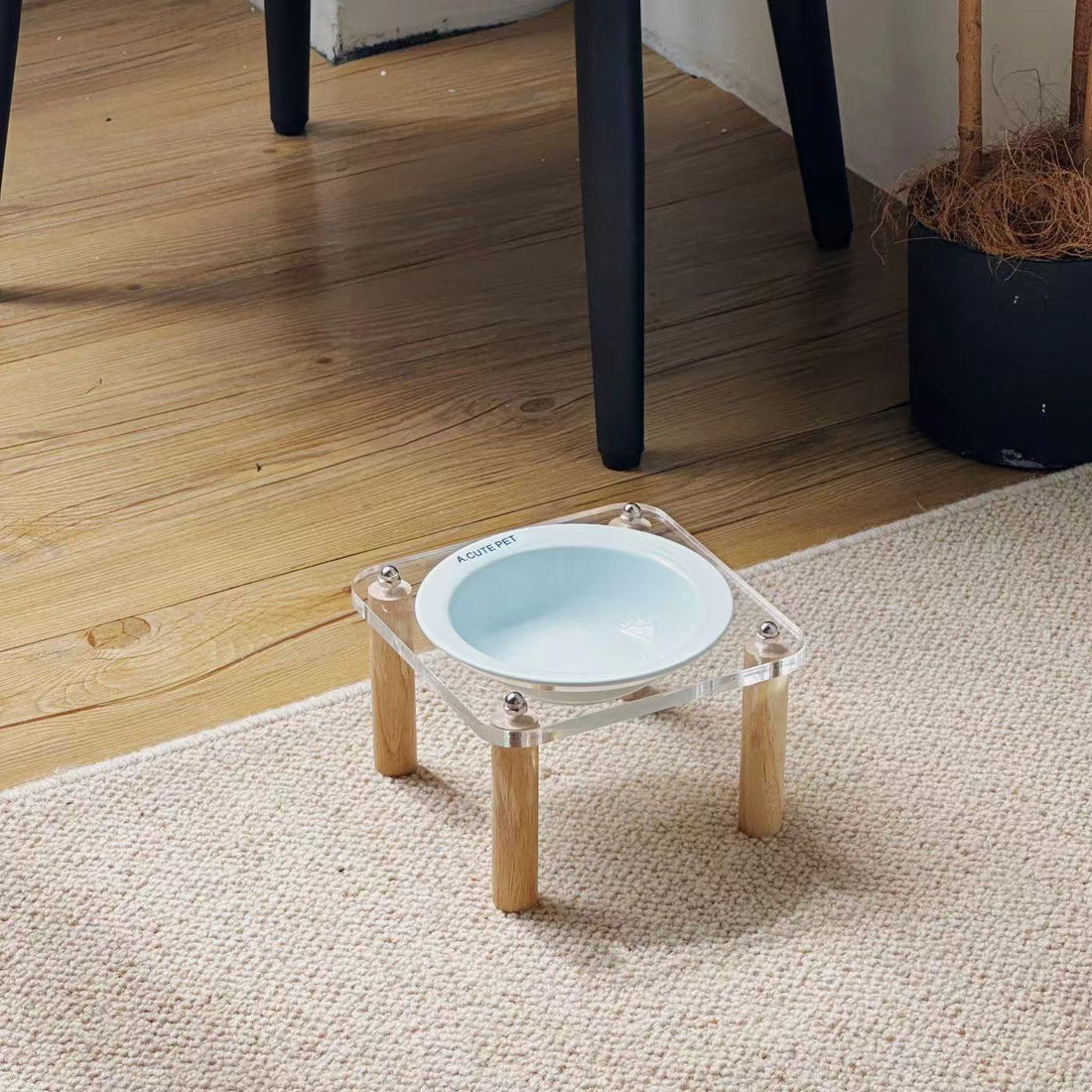 Anti Tumble Elevated Ceramic Double Pet Feeding Bowl