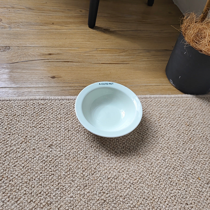 Anti Tumble Elevated Ceramic Double Pet Feeding Bowl