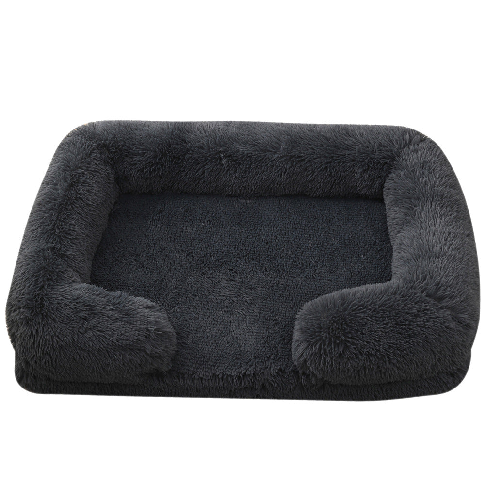 Plush Round Winter Pet Bed Soft Donut Nest