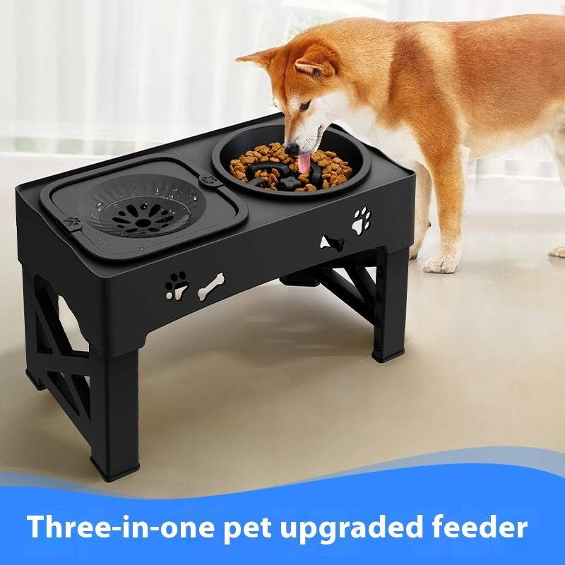 Stainless Steel Double Bowl Adjustable Pet Feeder
