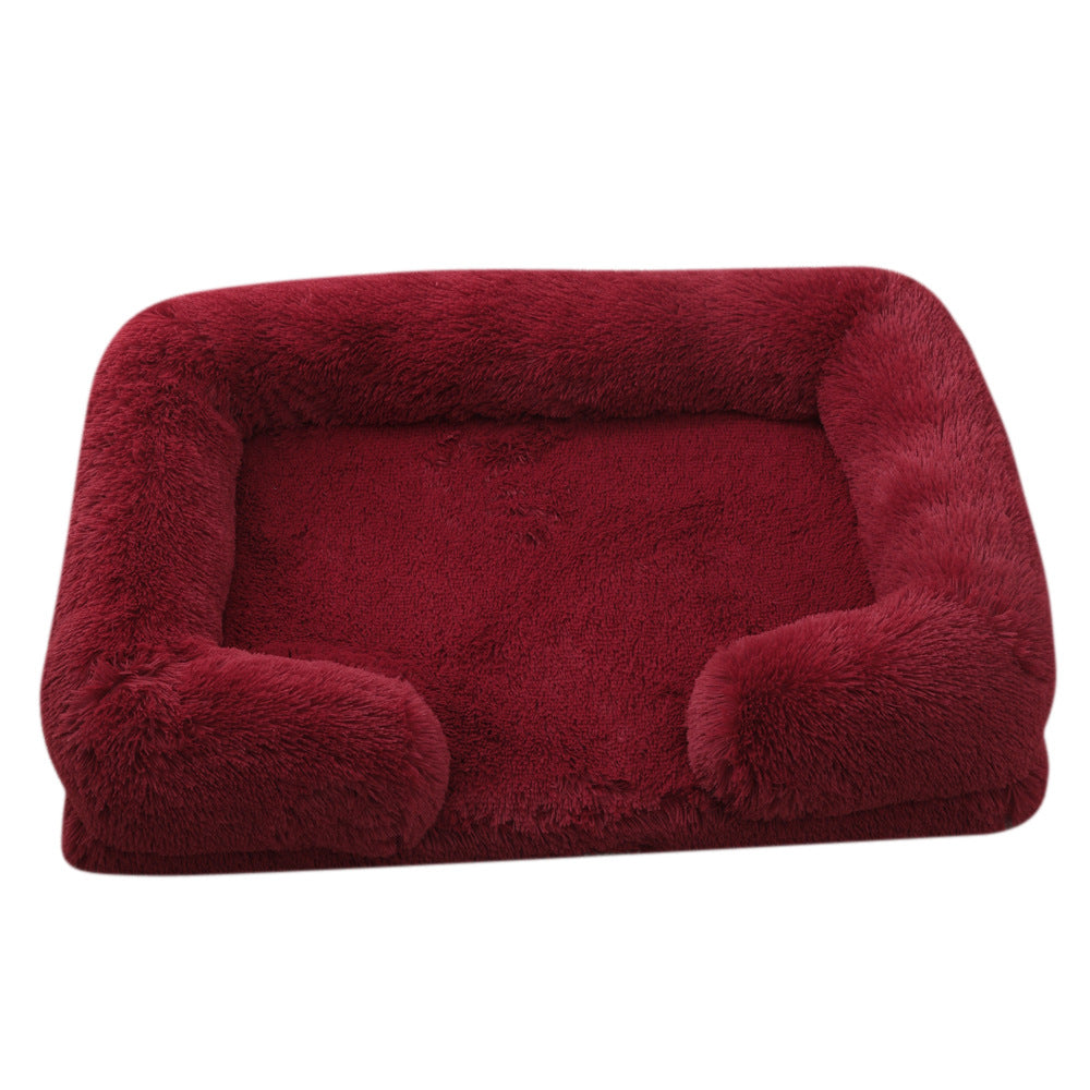 Plush Round Winter Pet Bed Soft Donut Nest