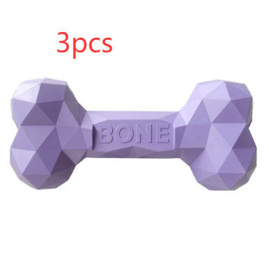 Bite Resistant Rubber Bone Pet Toy For Teeth Grinding