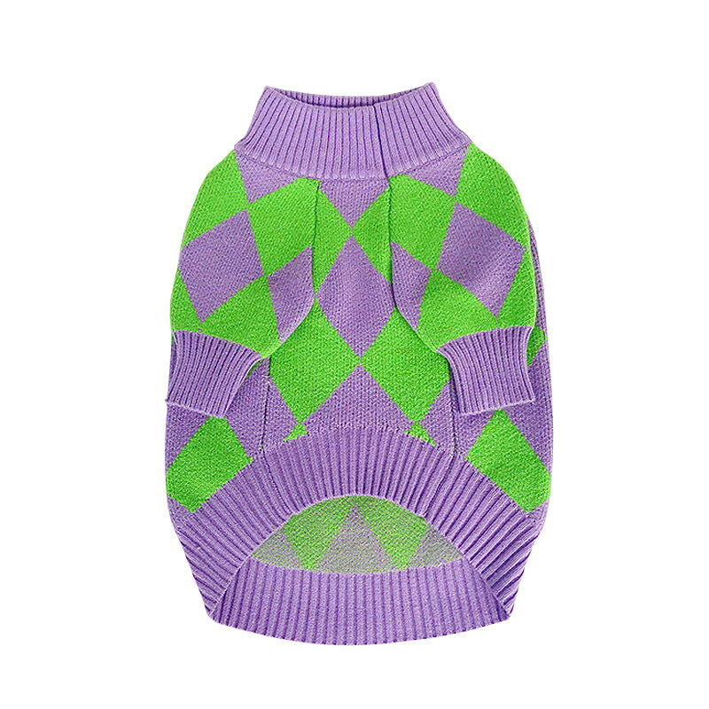 Plaid Style Pet Sweater Outfit