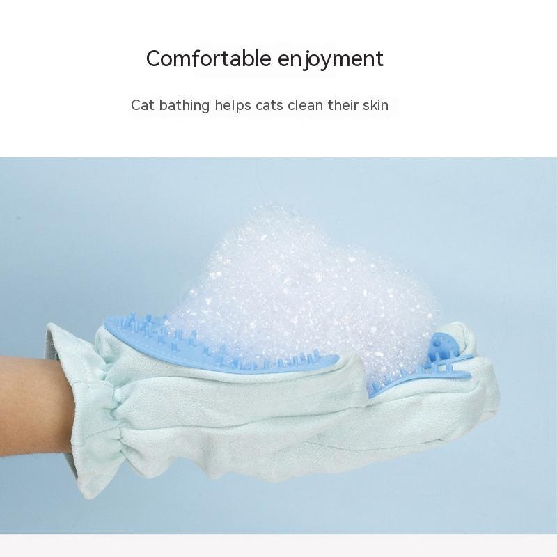 Pet Bathing Gloves Five Finger Massage Hair Removal Cleaning Mitt