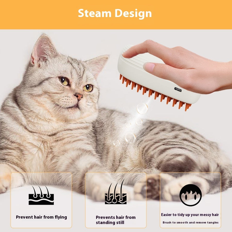 Pet USB Rechargeable Steam Spray Massage Grooming Comb