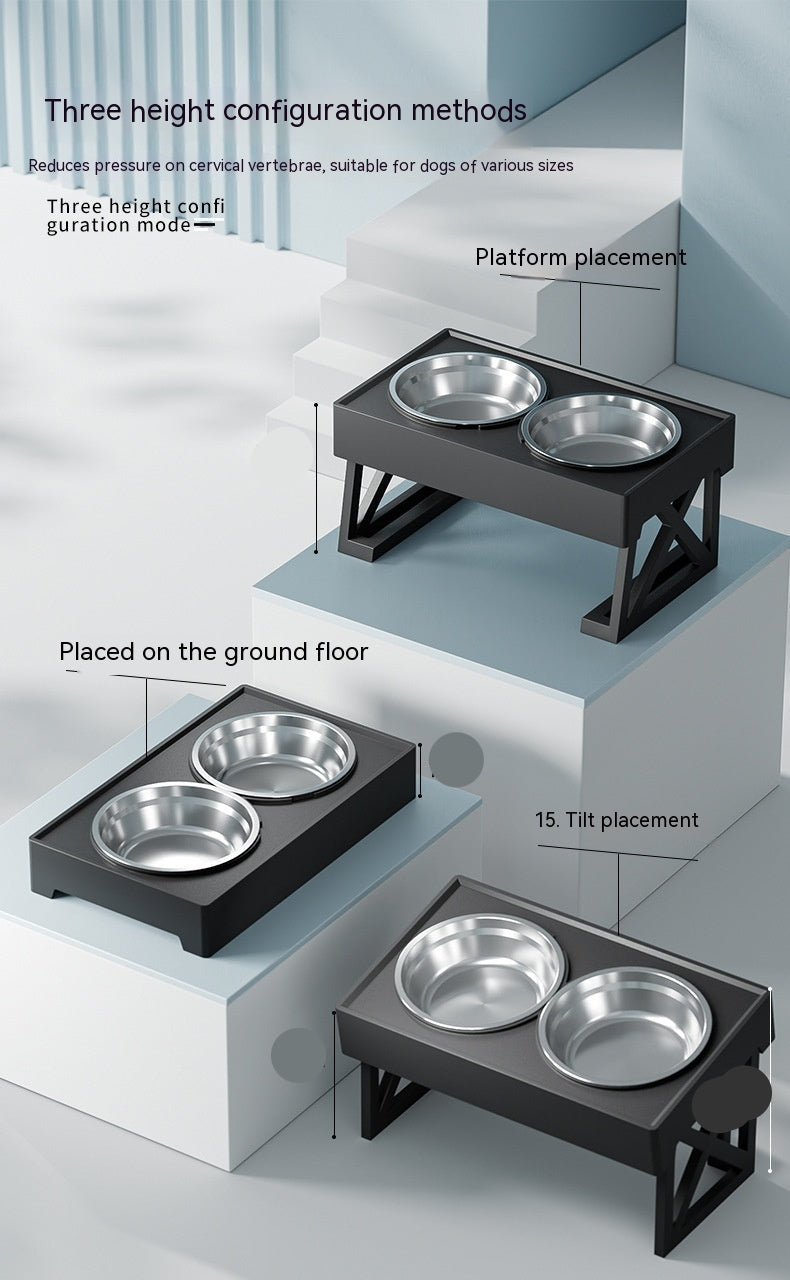 Adjustable Elevated Stainless Steel Anti Choke Pet Slow Feeder Bowl