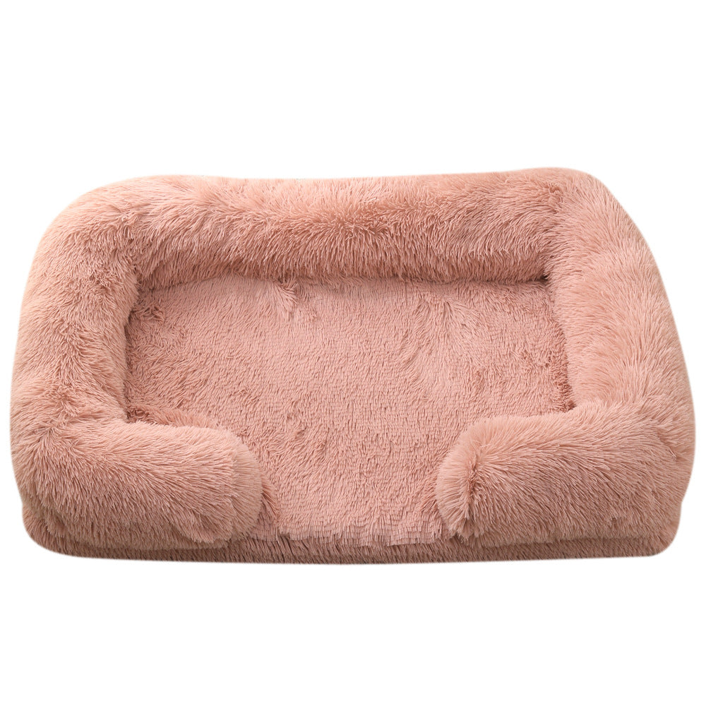 Plush Round Winter Pet Bed Soft Donut Nest