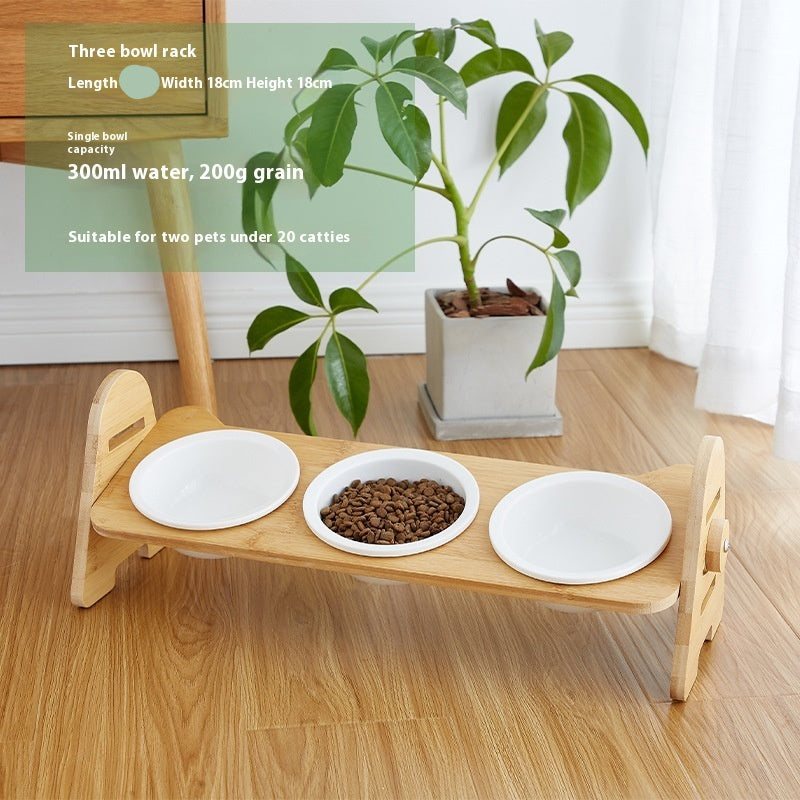 Oblique Mouth Pet Cervical Support Drinking Bowl