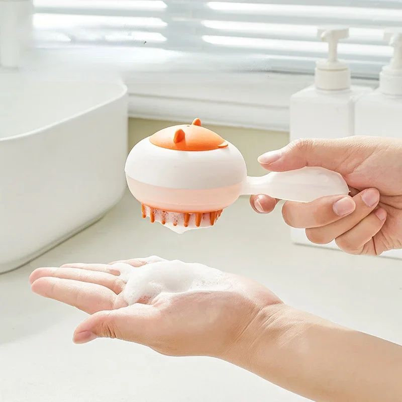 Pet Automatic Cleaning Bath Brush Soft Gel Hair Removal Massage Brush