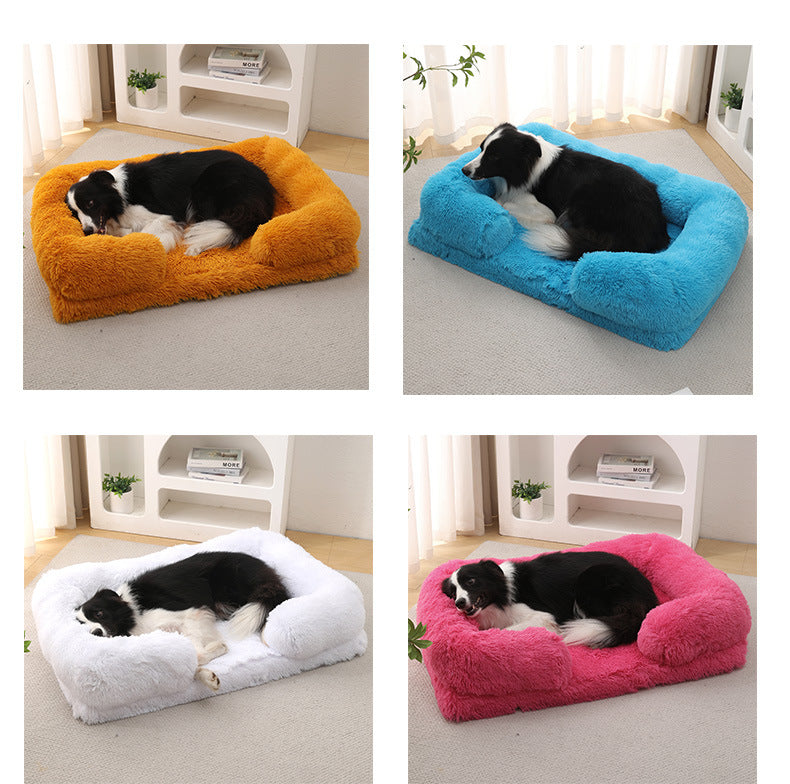 Plush Round Winter Pet Bed Soft Donut Nest