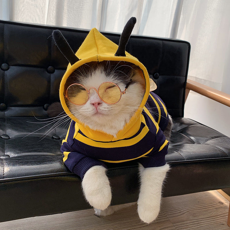 Winter Warm Plush Pet Coat Hoodie Costume Jacket Bee Style