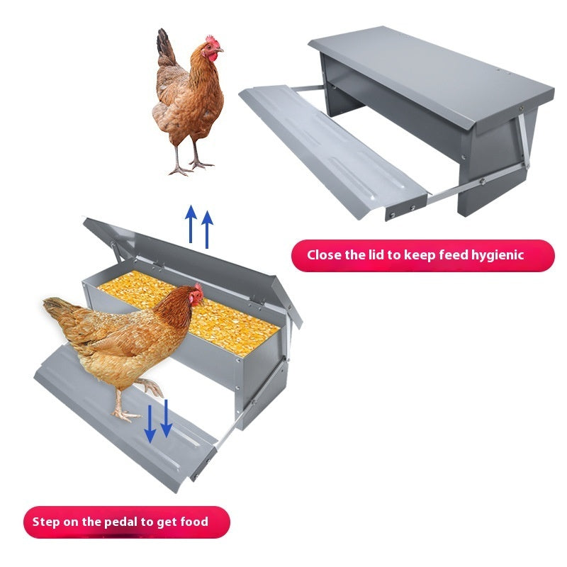 Automatic Pedal Chicken Feeder Trough Poultry Feeding System