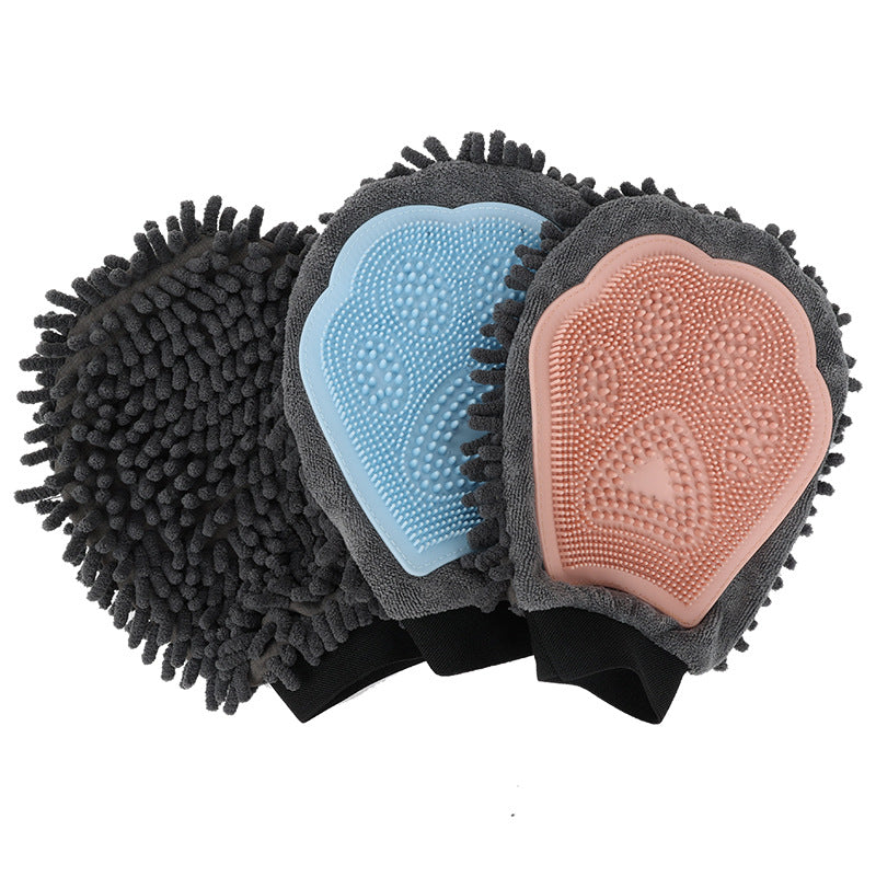 Pet 2 in 1 Grooming Glove Bath Brush Cleaning Massage Tool
